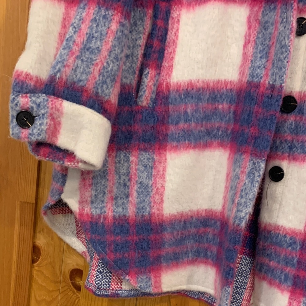 Plaid Button-Up Shacket - Picture 3 of 5